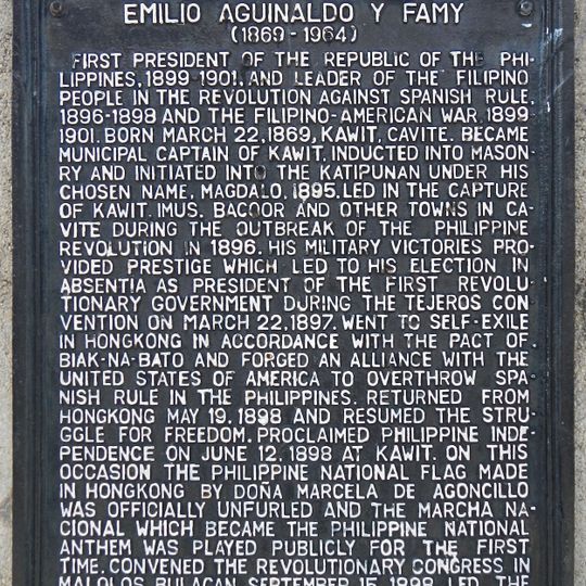 Emilio Aguinaldo y Famy historical marker