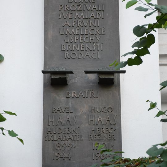 Plaque of Pavel and Hugo Haas