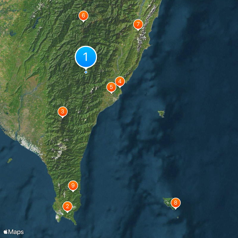 Condado de Taitung Mapa