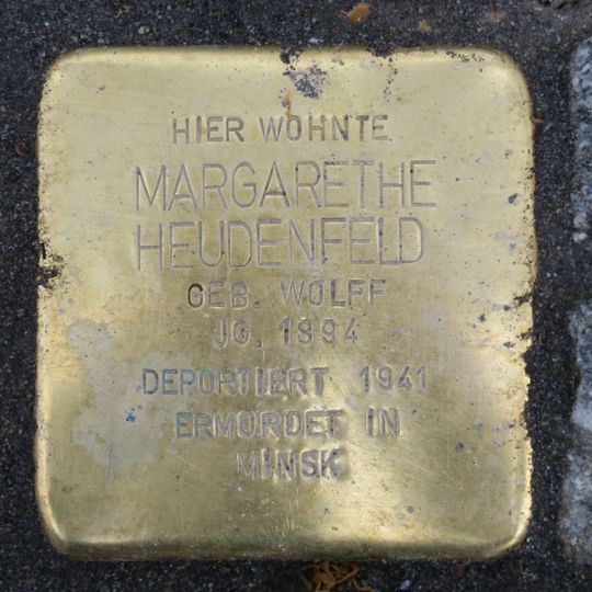 Stolperstein en memoria de Margarethe Heudenfeld