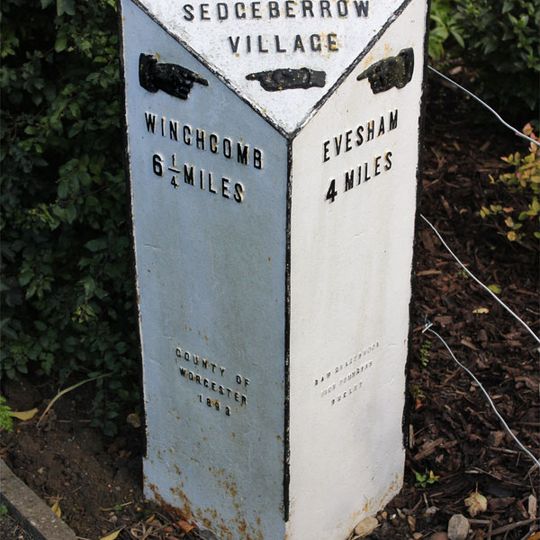 Milepost, Winchcombe Road, by No 45, S end of Sedgeberrow Village