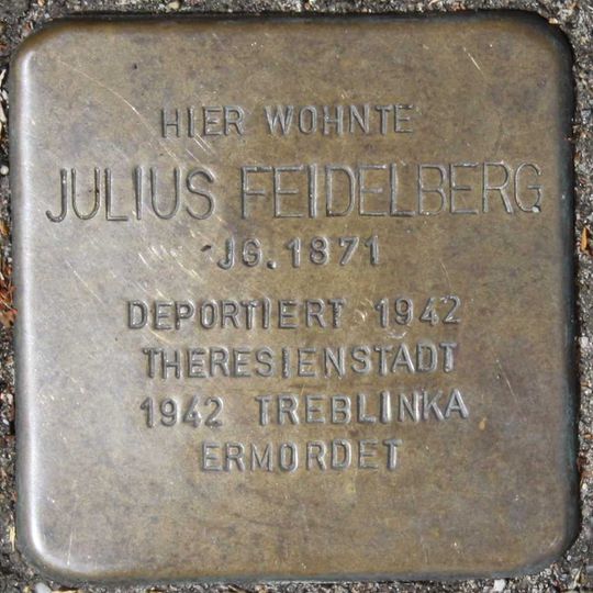 Stolperstein dedicated to Julius Feidelberg