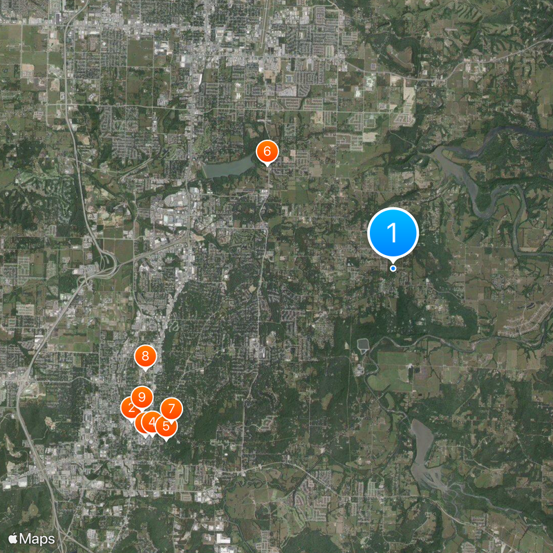 Noroeste de Arkansas Mapa