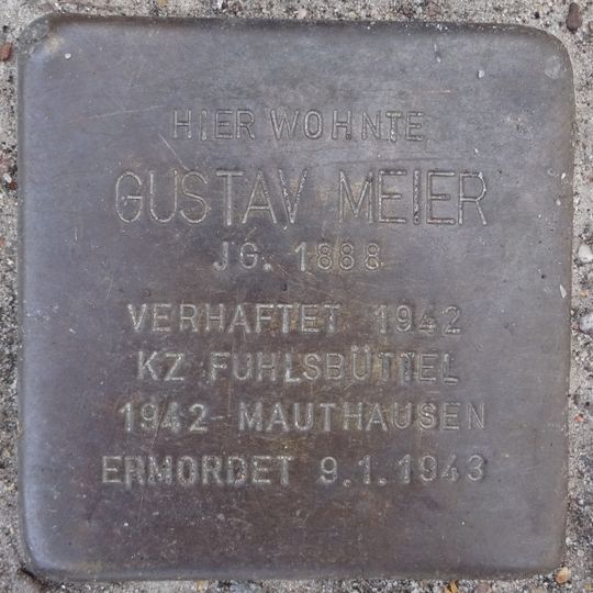 Stolperstein en memoria de Gustav Meier
