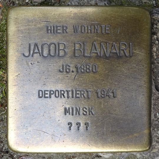 Stolperstein en memoria de Jacob Blanari
