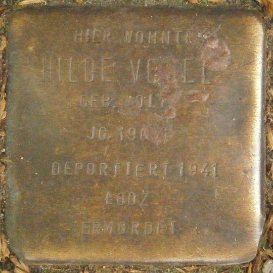 Stolperstein dedicated to Hilde Vogel