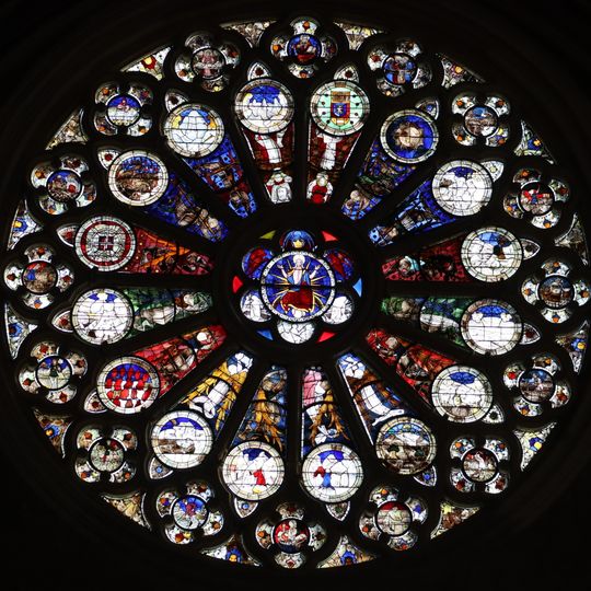 Christ montrant ses blessures, anges portant les instruments de la Passion, les 15 signes précurseurs de la fin du monde, les 12 mois de l'année