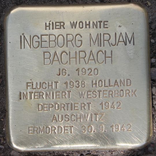 Stolperstein dedicated to Ingeborg Mirjam Bachrach