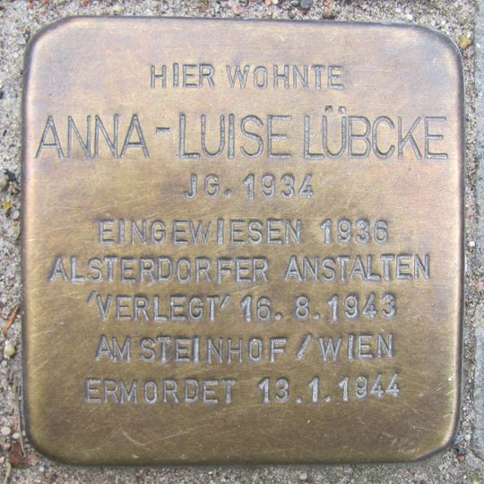 Stolperstein en memoria de Anna-Luise Lübcke