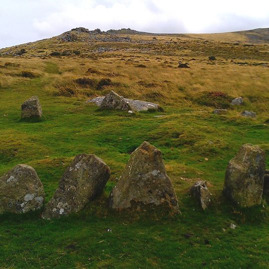 Nine Stones ring cairn on Belstone Common