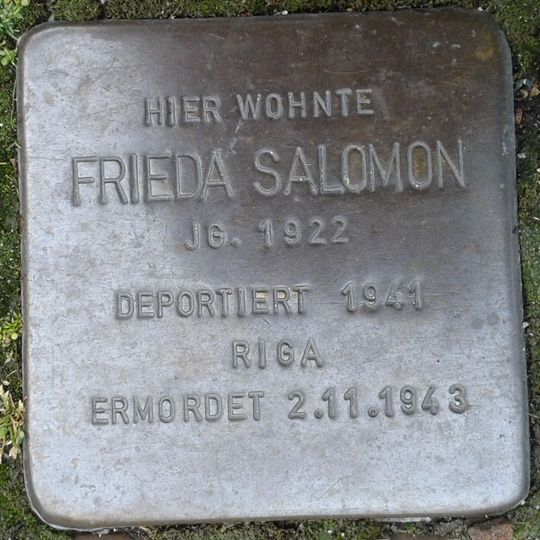 Stolperstein dedicated to Frieda Salomon