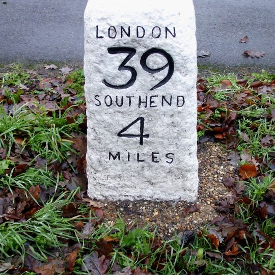 Milestone On Northern Verge Opposite House Called Birches