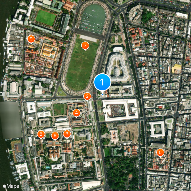 Bangkok city pillar shrine Mapa