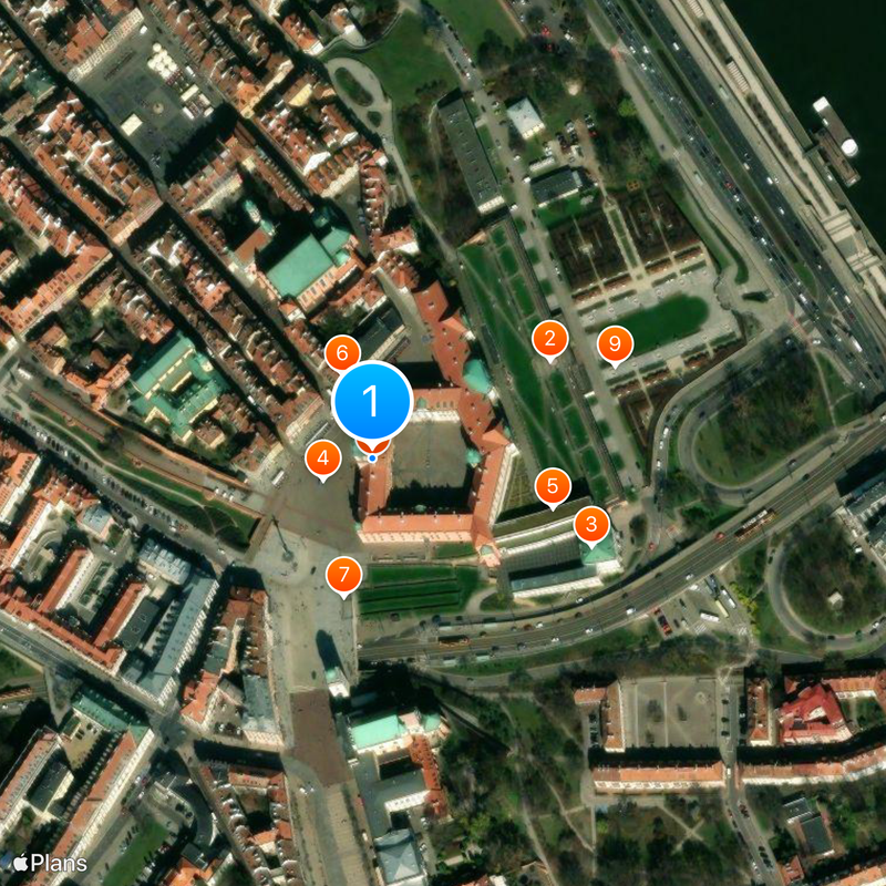 Palais royal de Varsovie Carte