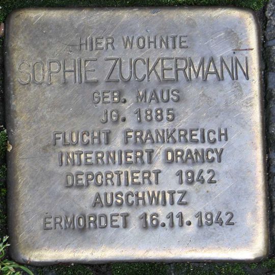 Stolperstein em memória de Sophie Zuckermann