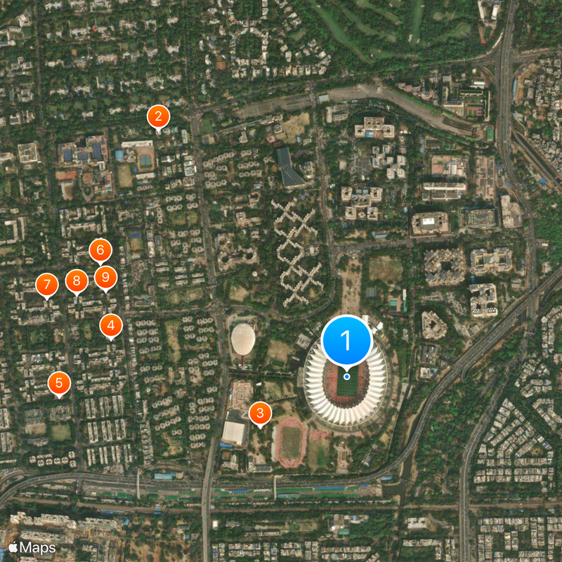 Jawaharlal Nehru Stadium Map