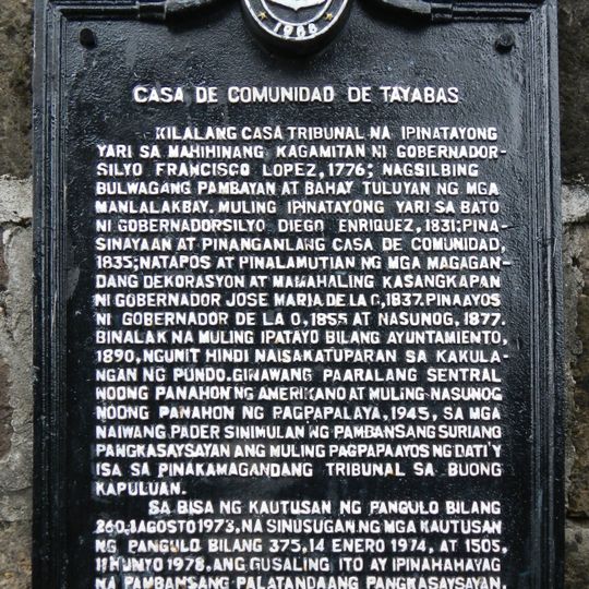 Casa de Comunidad de Tayabas historical marker