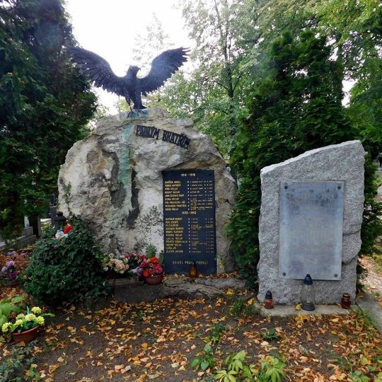 Pomník padlým sokolům na Podolském hřbitově v Praze