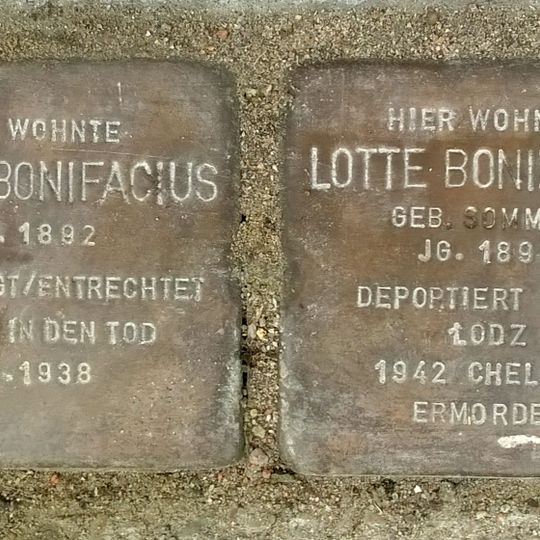 Stolperstein en memoria de Bruno Bonifacius