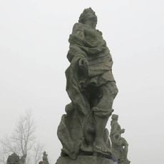 Socha Blahoslavení mírumilovní na ochozu schodiště ke špitálu v Kuksu