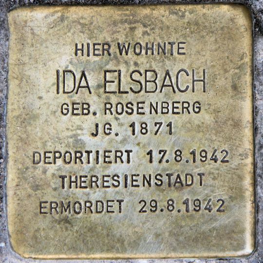 Stolperstein dedicated to Ida Elsbach