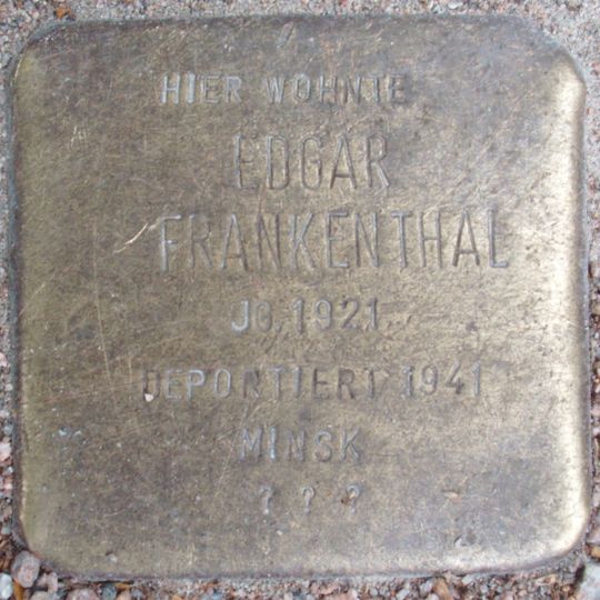 Stolperstein à la mémoire d’Edgar Frankenthal