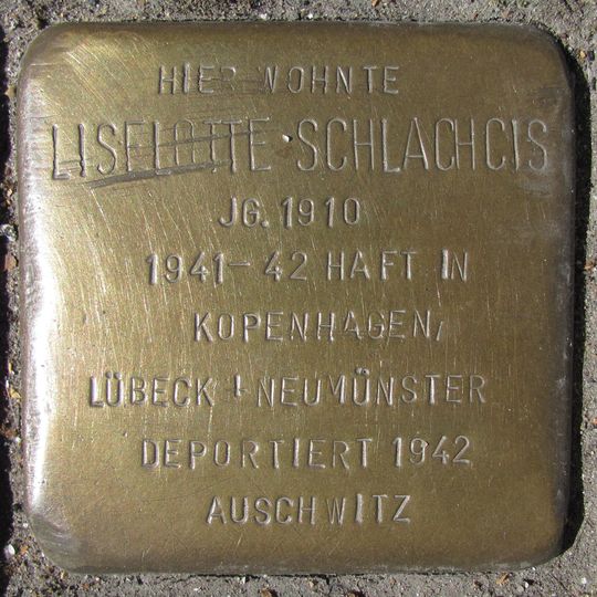 Stolperstein dedicated to Liselotte Schlachcis