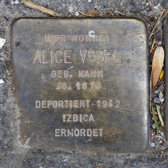 Stolperstein em memória de Alice Vogel