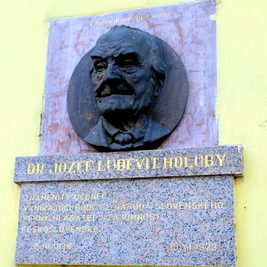Dom J. Ľ. Holubyho, tabuľa pamätná