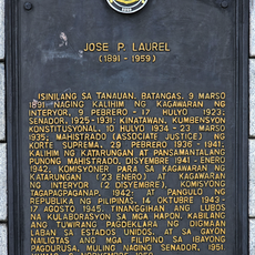 Jose P. Laurel historical marker