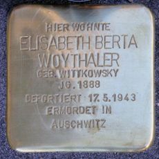 Stolperstein à la mémoire d’Elisabeth Berta Woythaler