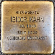 Stolperstein à la mémoire d’Isidor Kahn