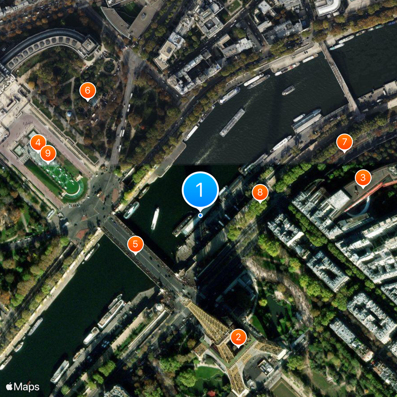Bateaux Parisiens Map