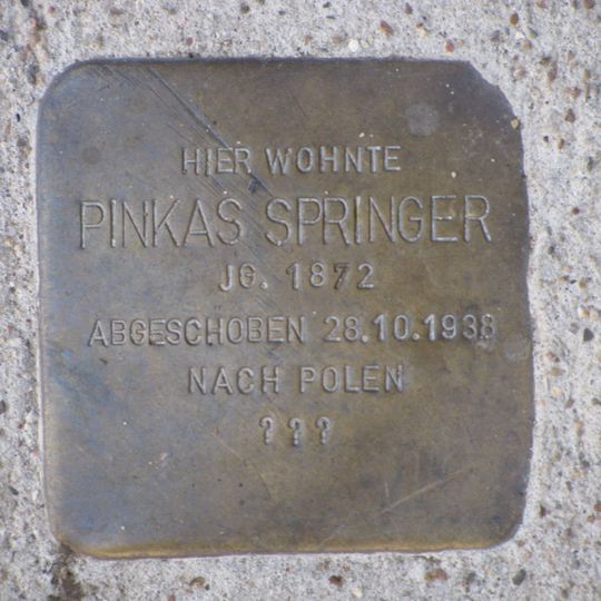 Stolperstein en memoria de Pinkas Springer