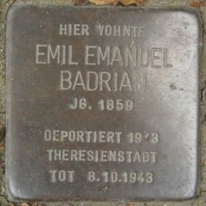 Stolperstein dedicated to Emil Emanuel Badrian