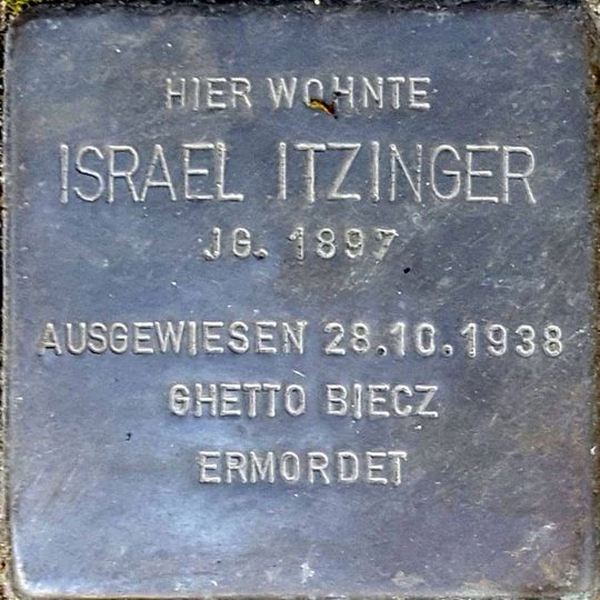 Stolperstein à la mémoire d’Israel Itzinger