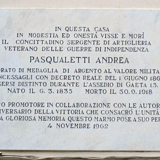 Plate to Andrea Pasqualetti