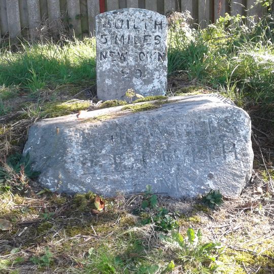 Pair of milestones on A483