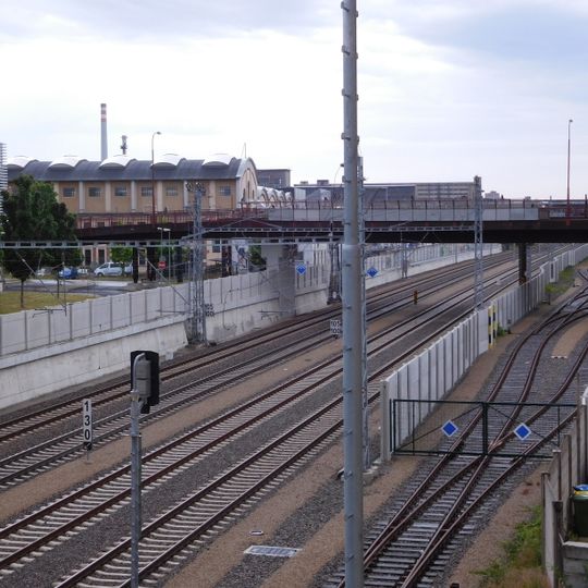 Bridge over railway lines within Škoda factory