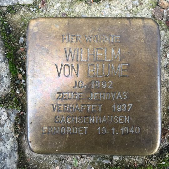 Stolperstein en memoria de Wilhelm von Blume