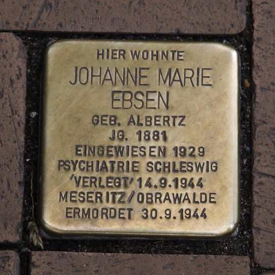 Stolperstein en memoria de Johanne Marie Ebsen