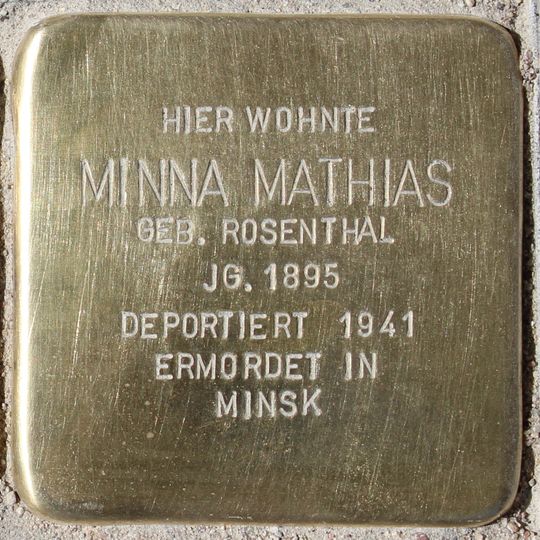 Stolperstein dedicated to Minna Mathias
