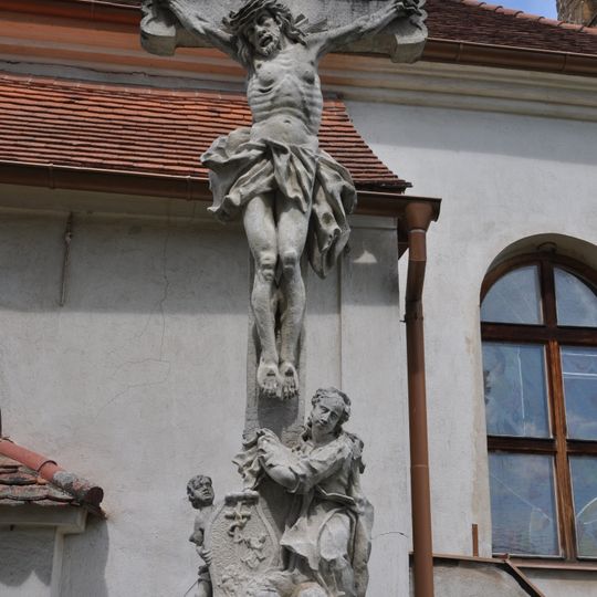 Wayside cross near church of Saints Peter and Paul
