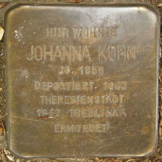 Stolperstein dedicated to Johanna Kohn