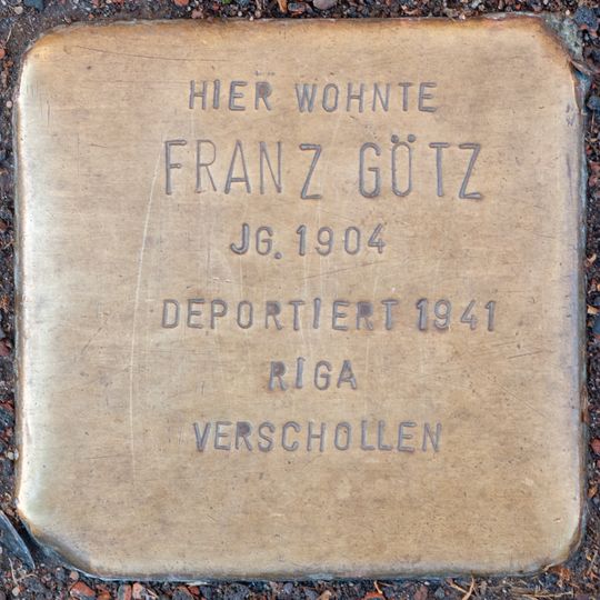 Stolperstein dedicated to Franz Götz