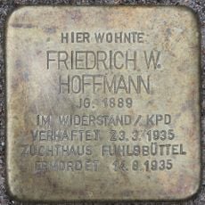 Stolperstein dedicated to Friedrich W. Hoffmann