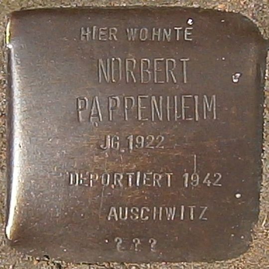 Stolperstein en memoria de Norbert Pappenheim