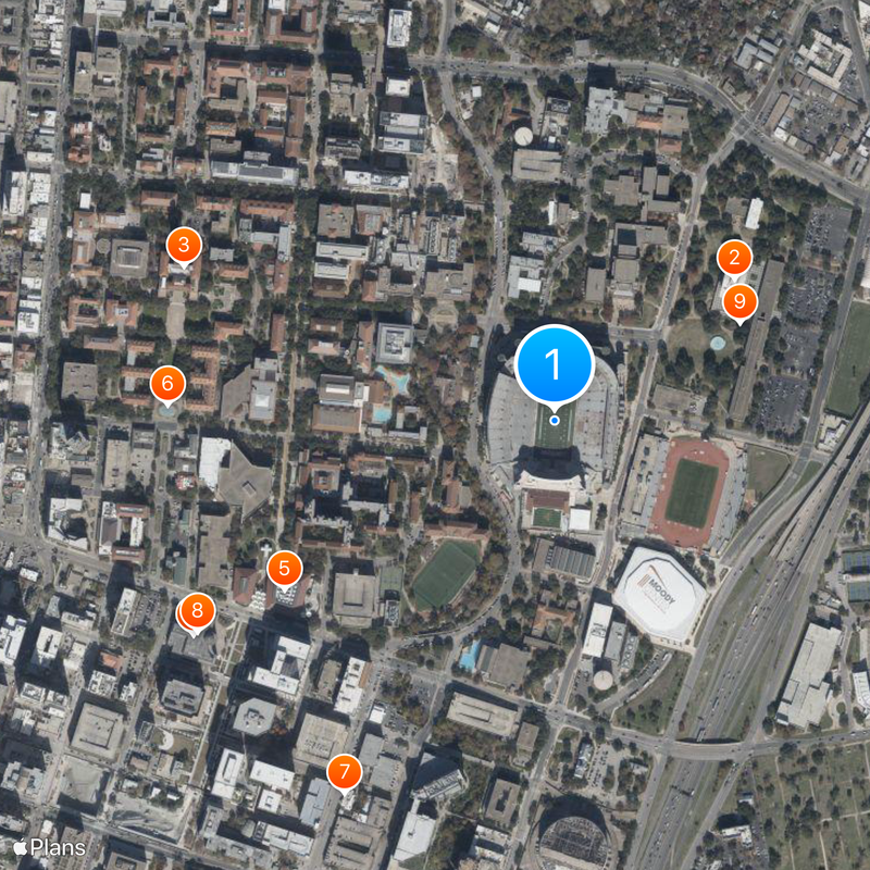 Darrell K Royal–Texas Memorial Stadium Map