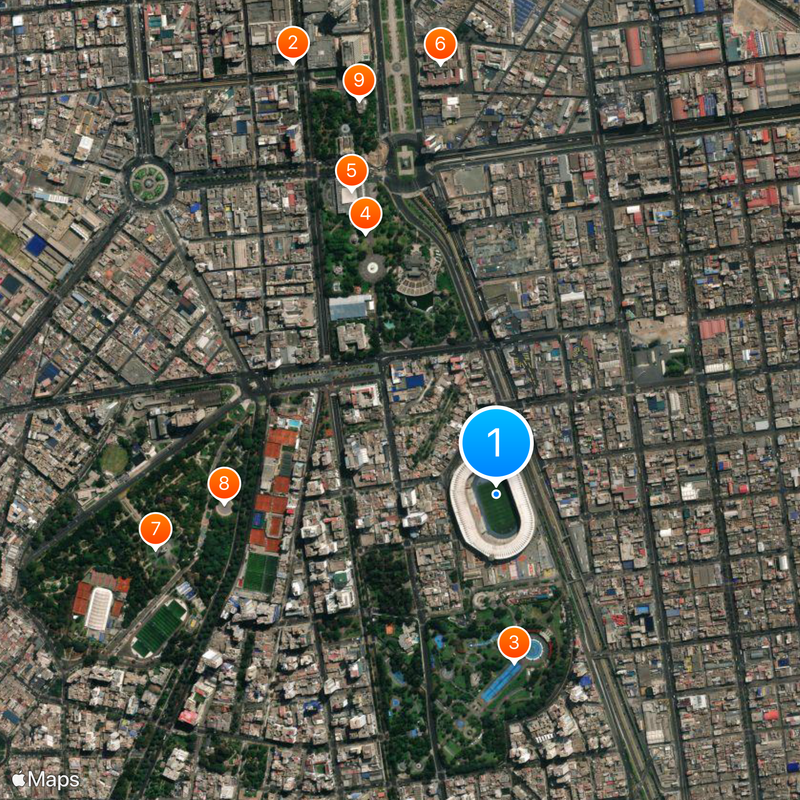 National Stadium of Peru Map