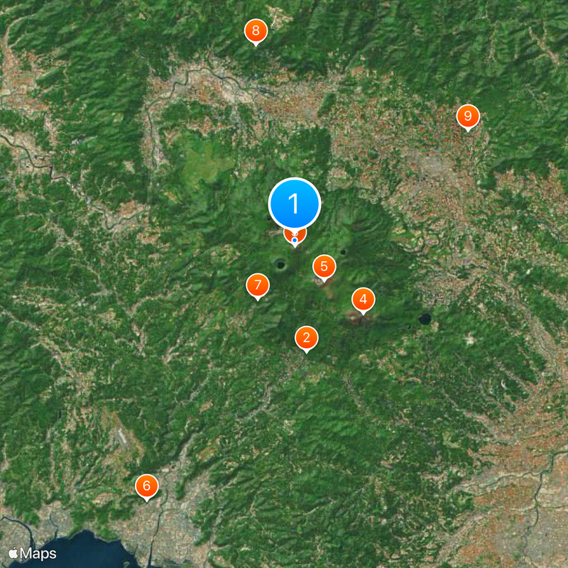 Monts Kirishima Carte